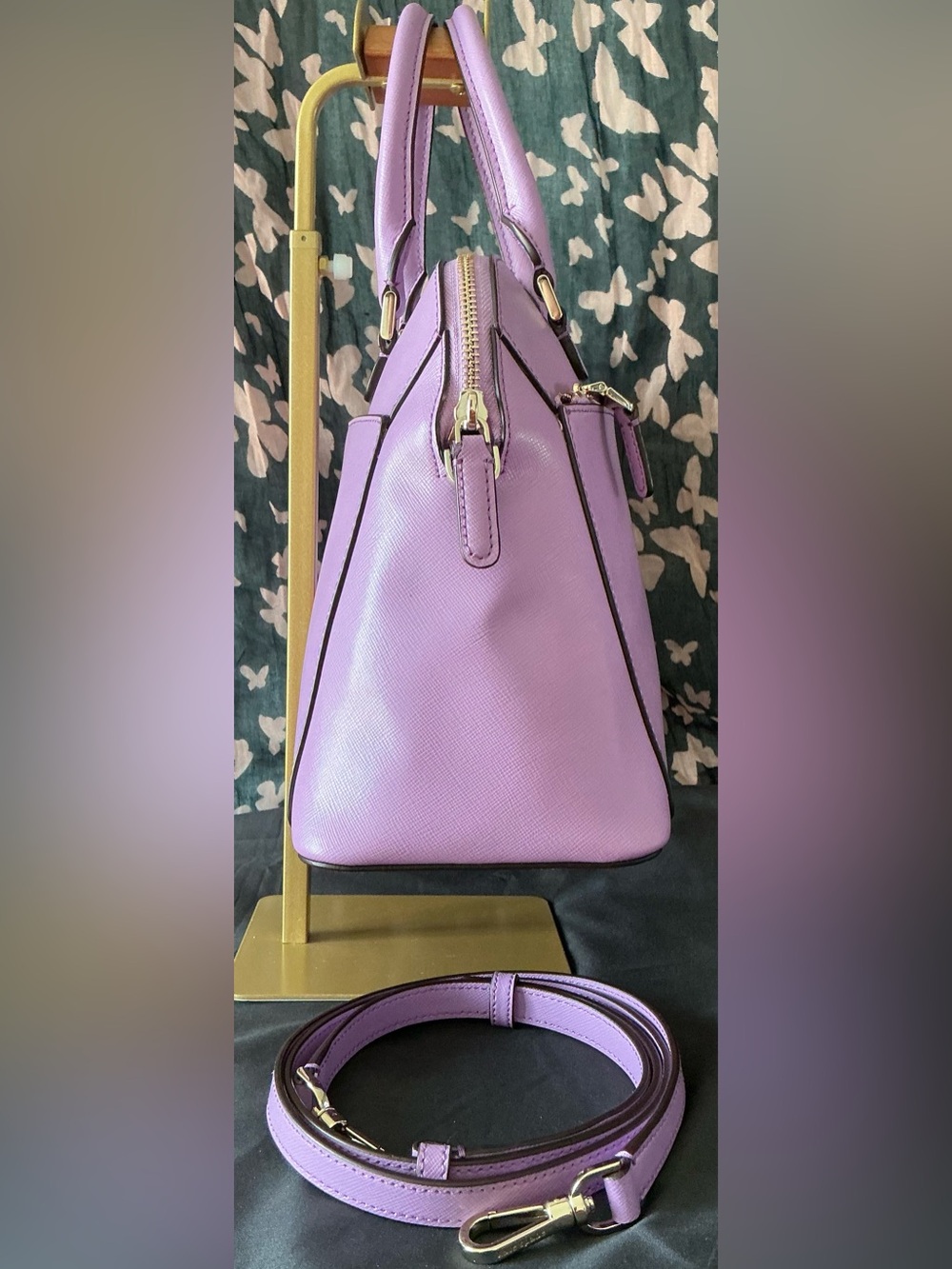kate spade Louise Dome Satchel in Lilac Saffiano Leather - Picture 4 of 12